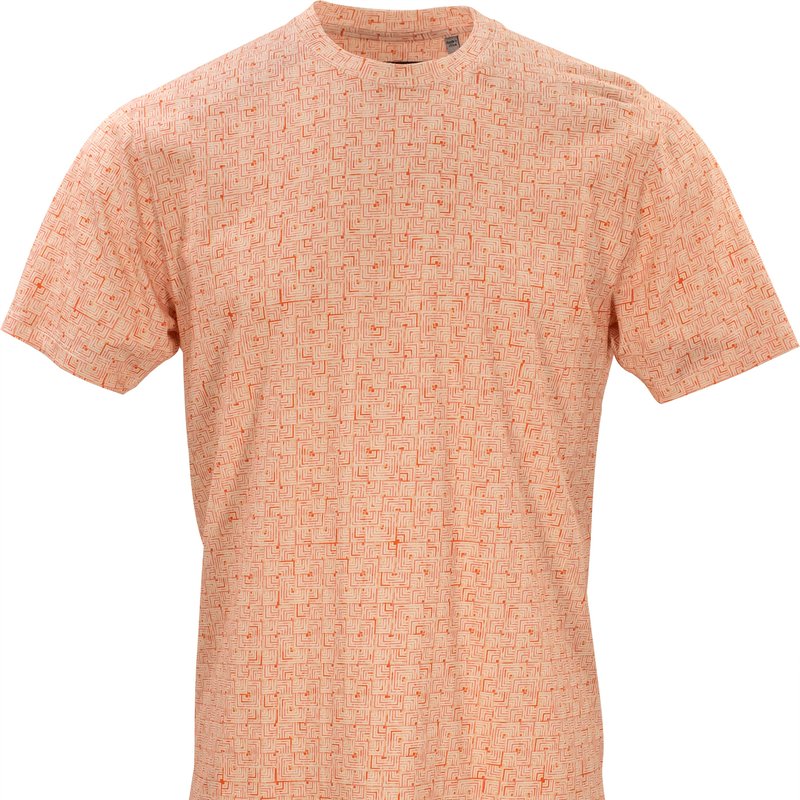 Lords Of Harlech Taylor Parquet Peach Crew Neck Tee In Yellow/orange