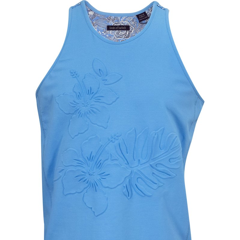Shop Lords Of Harlech Tedford Embossed Floral Tank In Blue