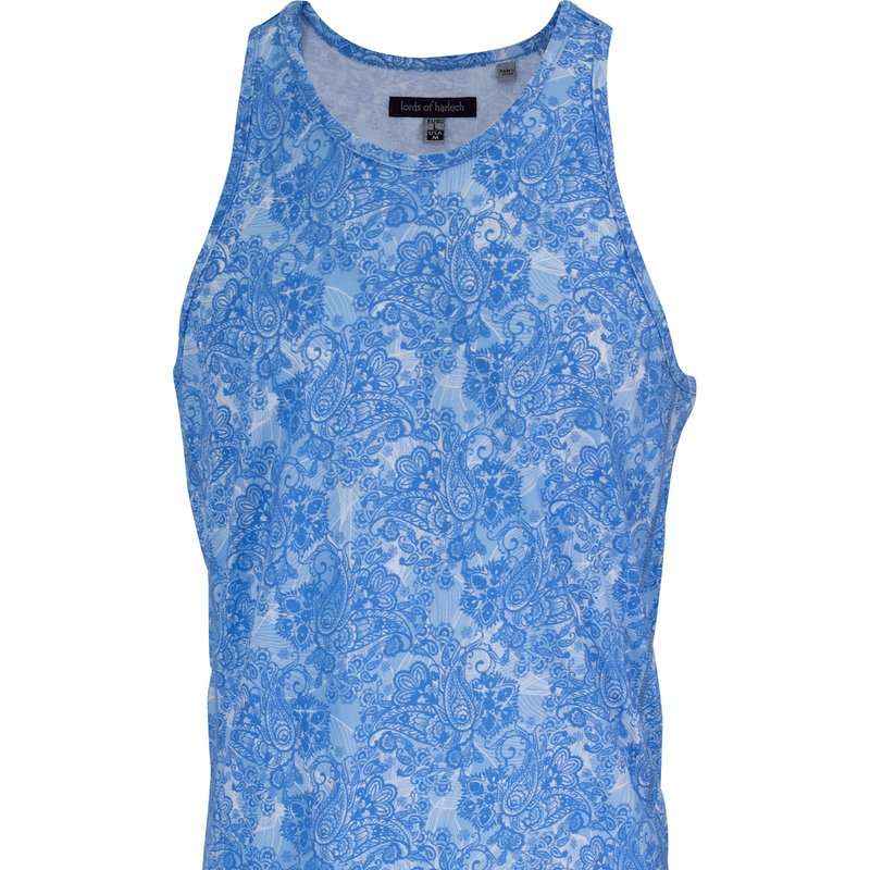 Shop Lords Of Harlech Tedford Paisley Wave Tank In Blue