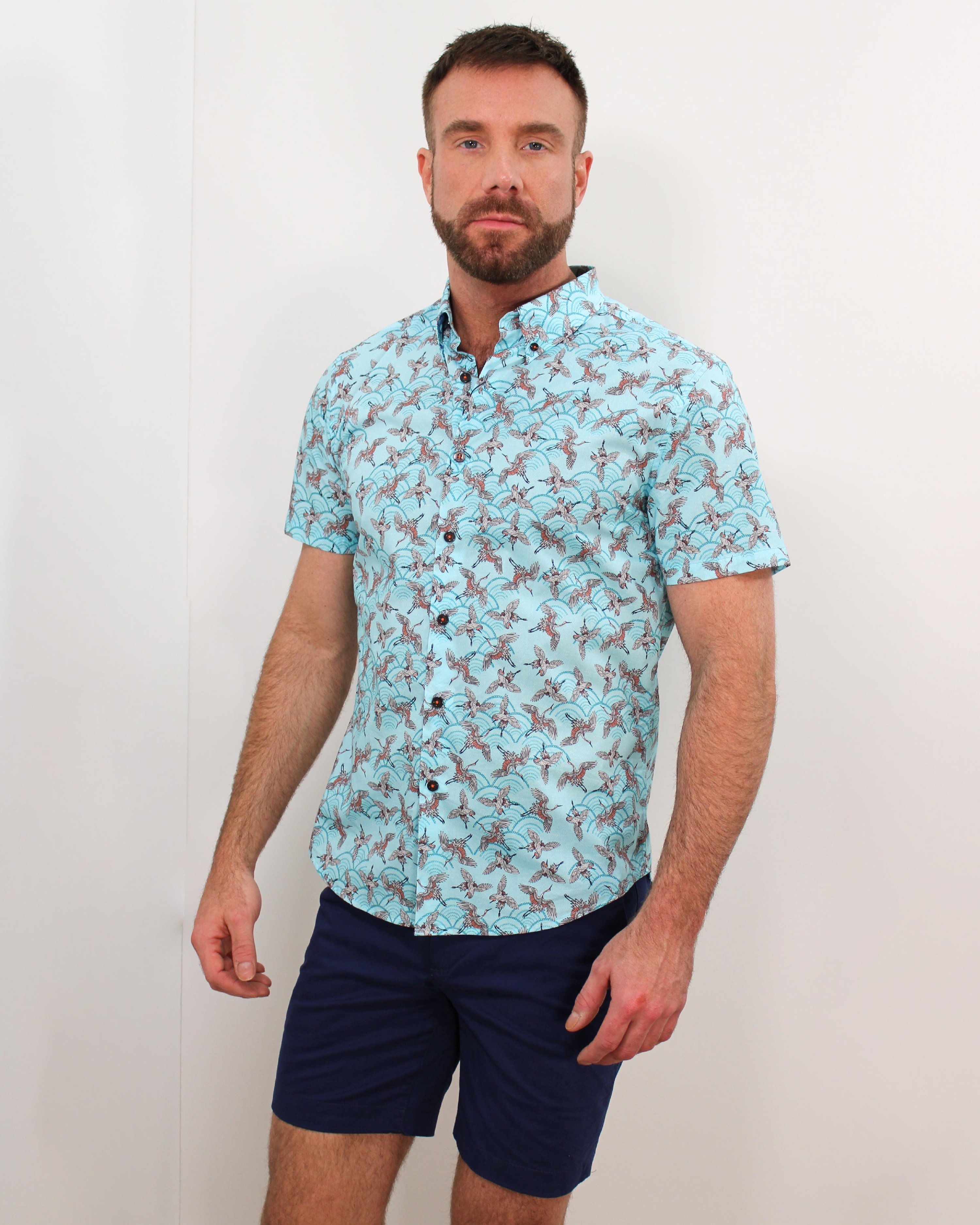 Lords Of Harlech Tim Crane Clouds Shirt In Blue