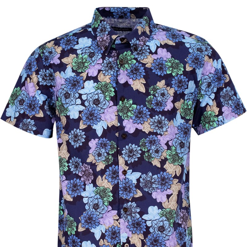 Shop Lords Of Harlech Tim Snap Floral Shirt In Blue