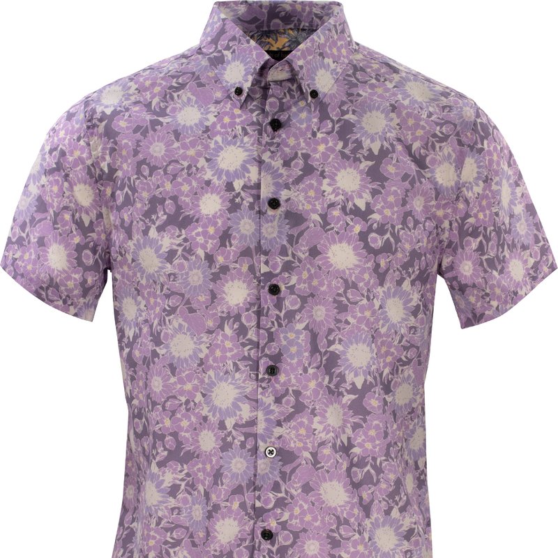 Lords Of Harlech Tim Sunflowers Lavender Shirt In Pink/purple