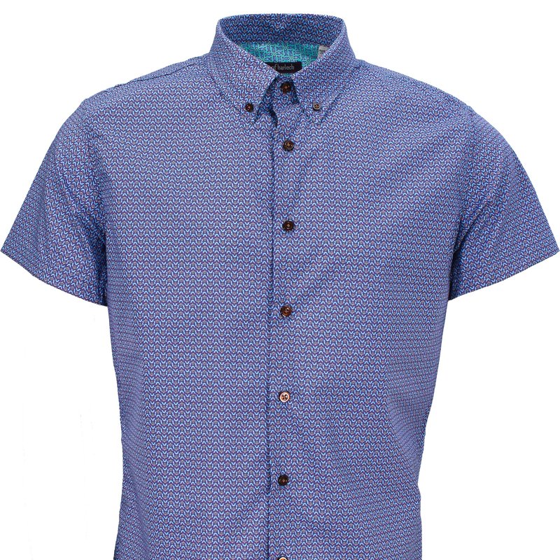 Lords Of Harlech Tim Turtle Geo Shirt In Blue