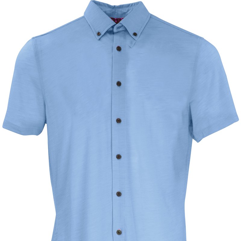 Shop Lords Of Harlech Todd Knit Shirt In Blue