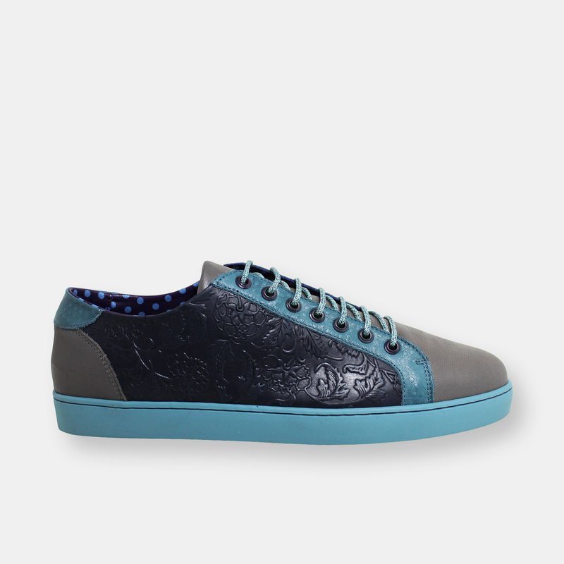 Lords Of Harlech Trevor Sneaker In Flanneloke In Blue