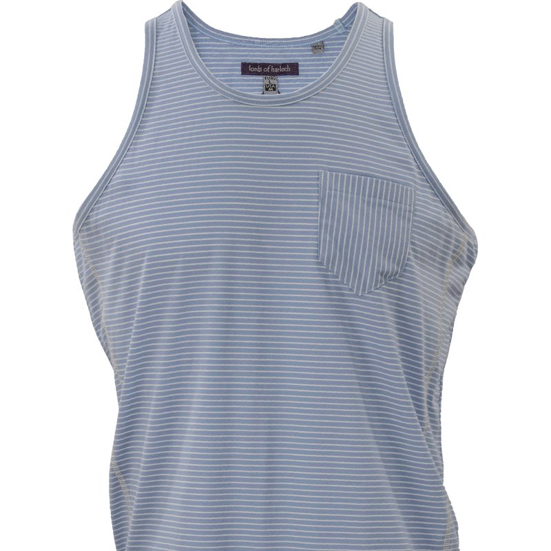 Lords Of Harlech Tristan Tank Sky And White Stripe In Blue