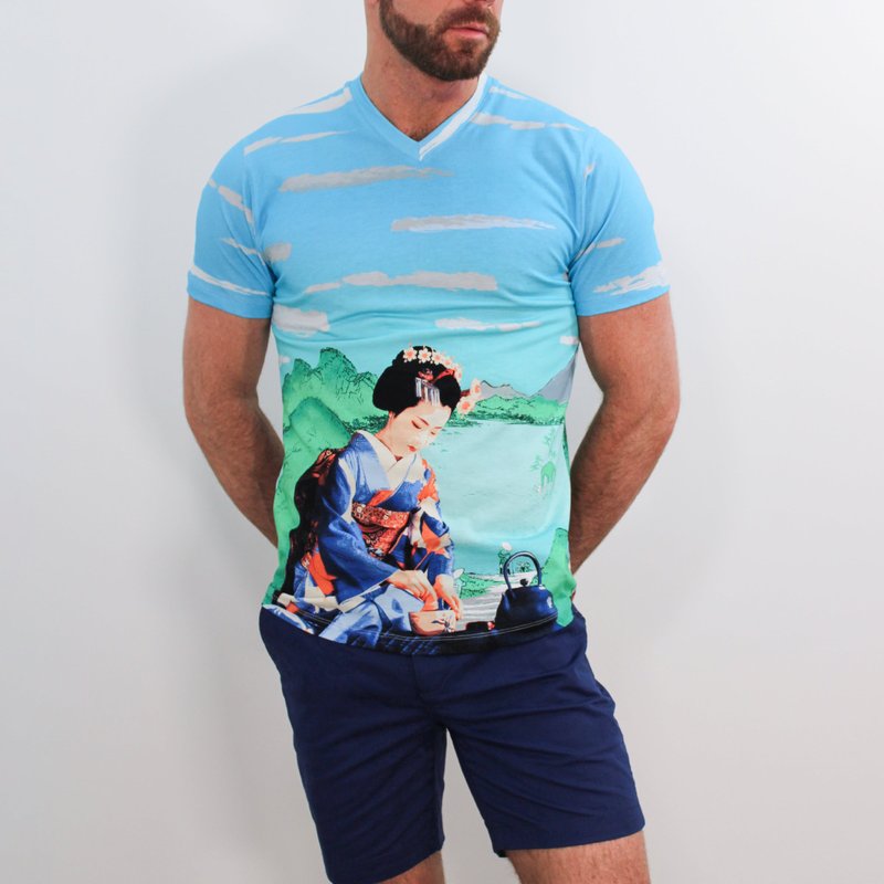 Lords Of Harlech Victor Geisha T-shirt In Blue