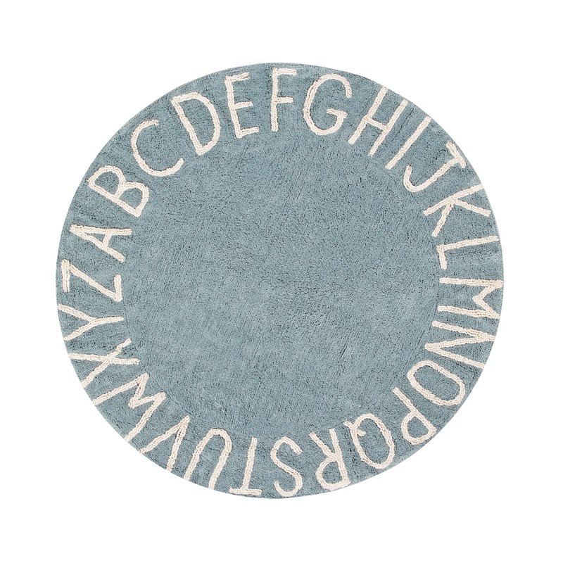 Lorena Canals Abc Round Washable Rug, Black/natural In Blue
