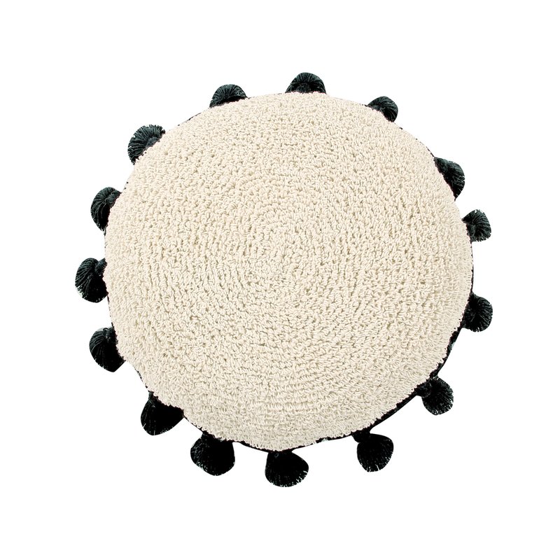 Lorena Canals Circle Washable Pillow, Black In White