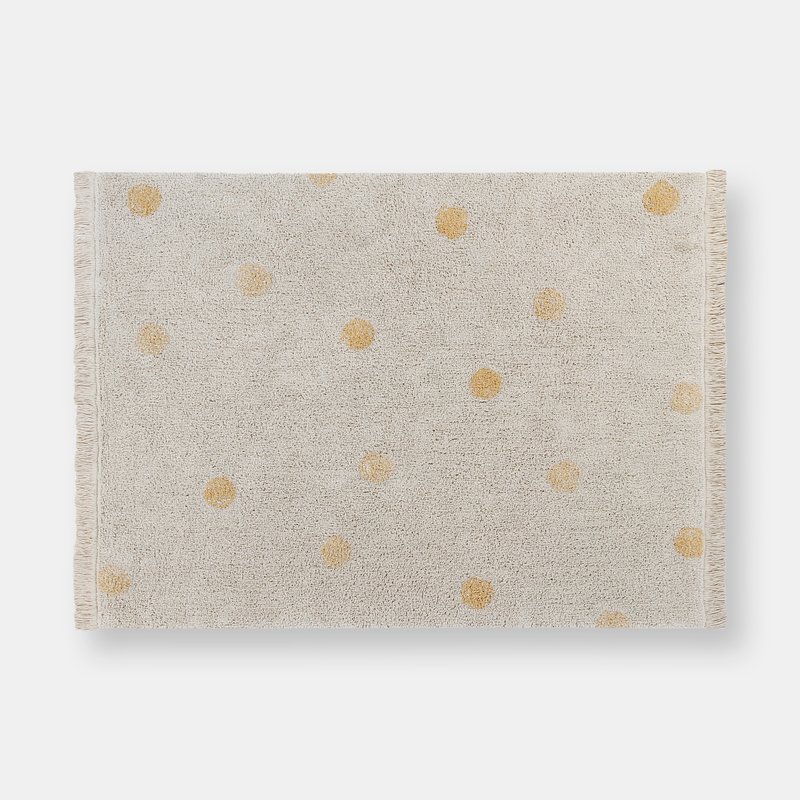 Lorena Canals Hippy Dots Washable Rug, Natural/honey In White