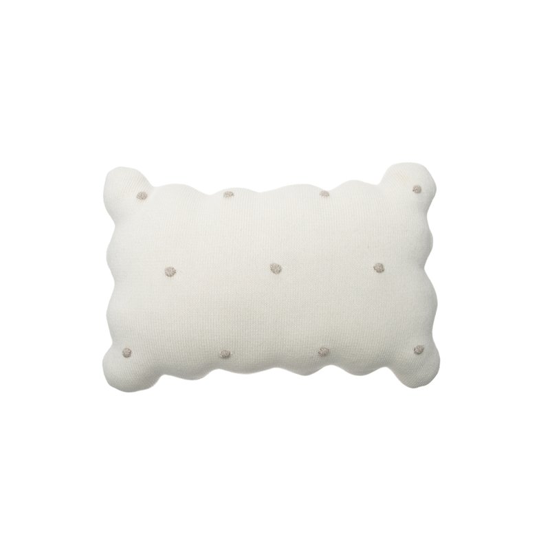 Lorena Canals Knitted Biscuit Cushion, Ivory In White