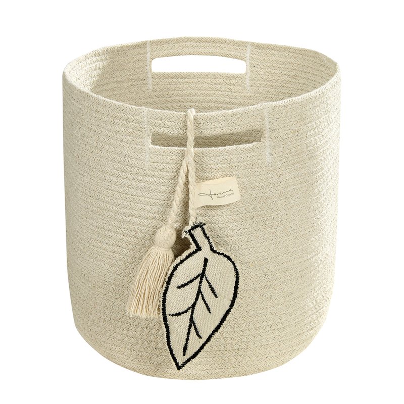 Lorena Canals Leaf Basket, Natural In White