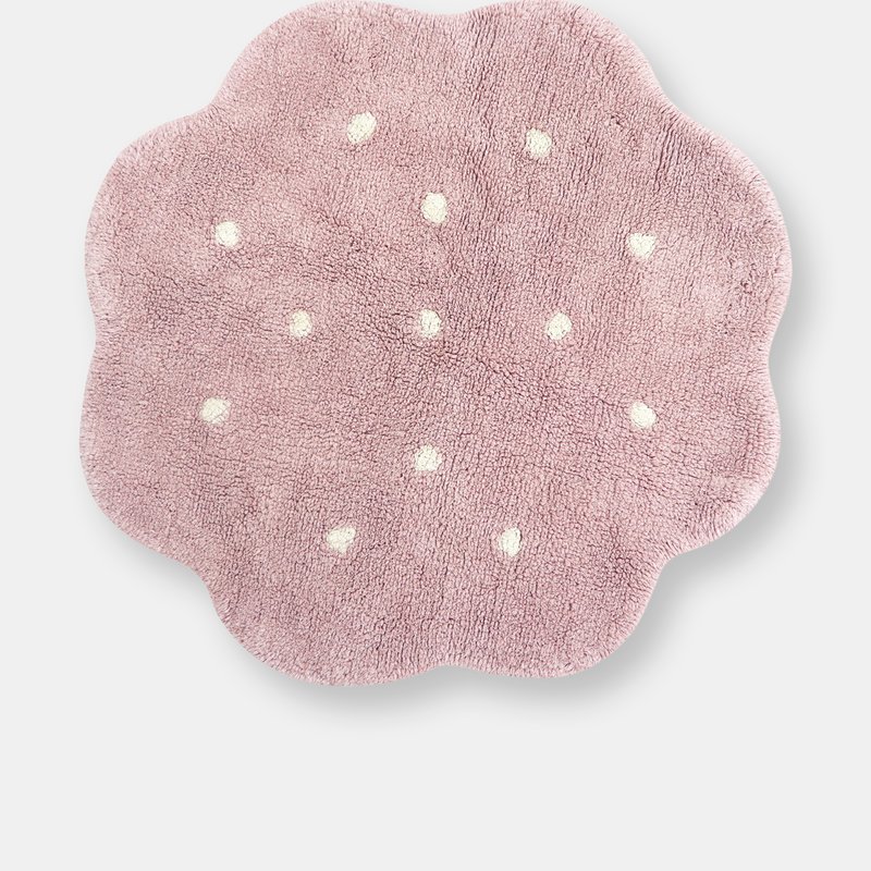 Lorena Canals Mini Biscuit Washable Rug, Pearl Grey In Pink