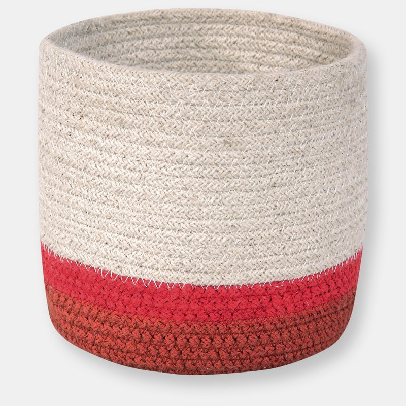 Lorena Canals Mini Tricolor Basket, Ivory In White