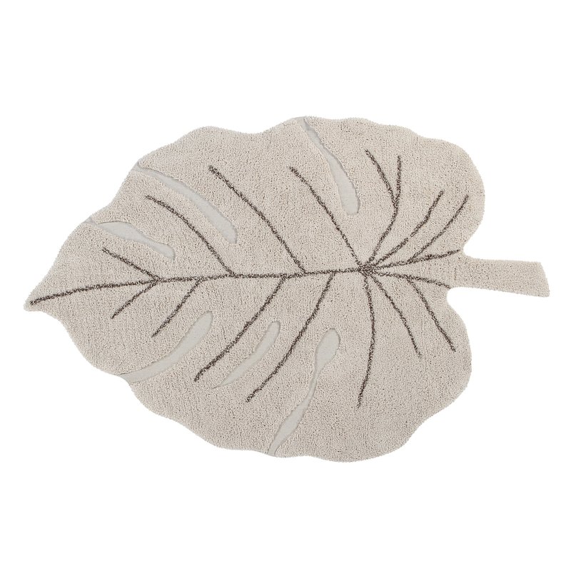 Lorena Canals Monstera Washable Rug, Honey In Grey