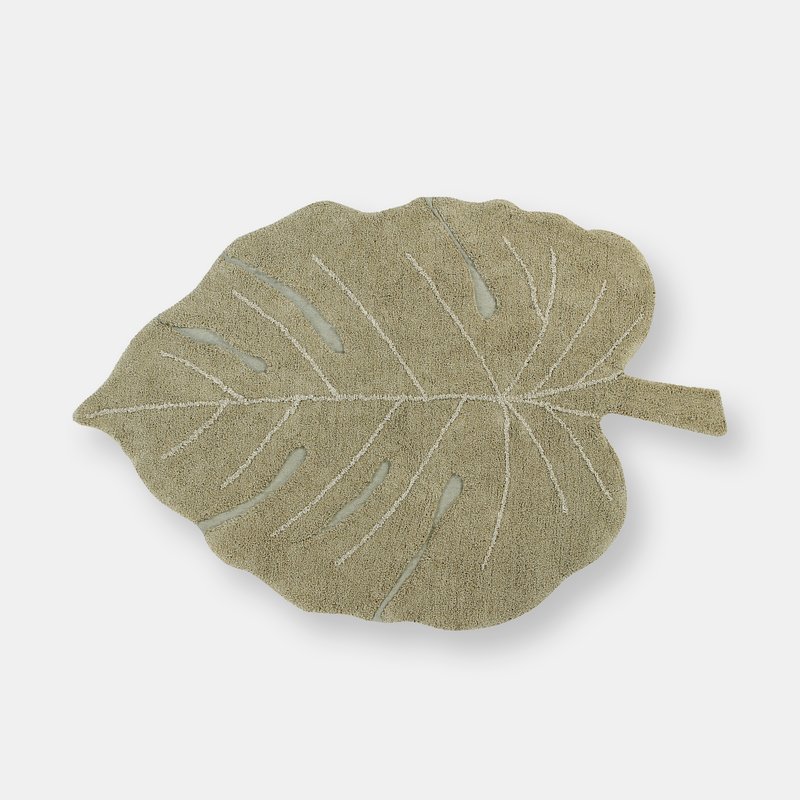 Lorena Canals Monstera Washable Rug, Honey In Green