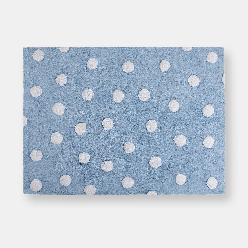 Lorena Canals Polka Dots Washable Rug In Blue