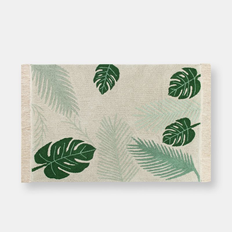 Lorena Canals Tropical Washable Rug, Green In White