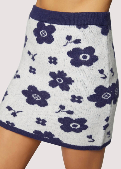 Shop Lost + Wander Flower Mini Skirt In Navy In Blue