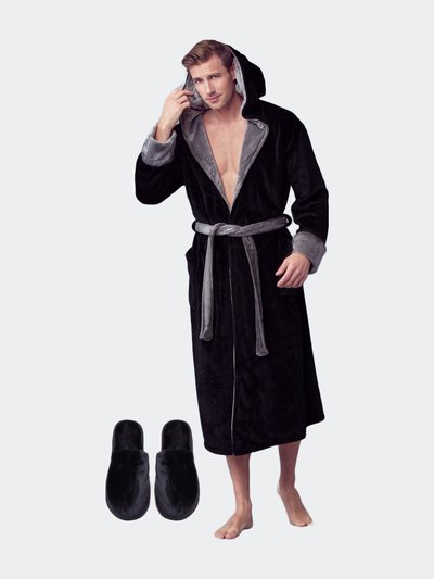 Lotus Linen Men's Hooded Plush Robe product