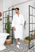 Waffle Kimono Spa Bathrobe for Men -  Absorbent, Lightweight Cotton Robe - White