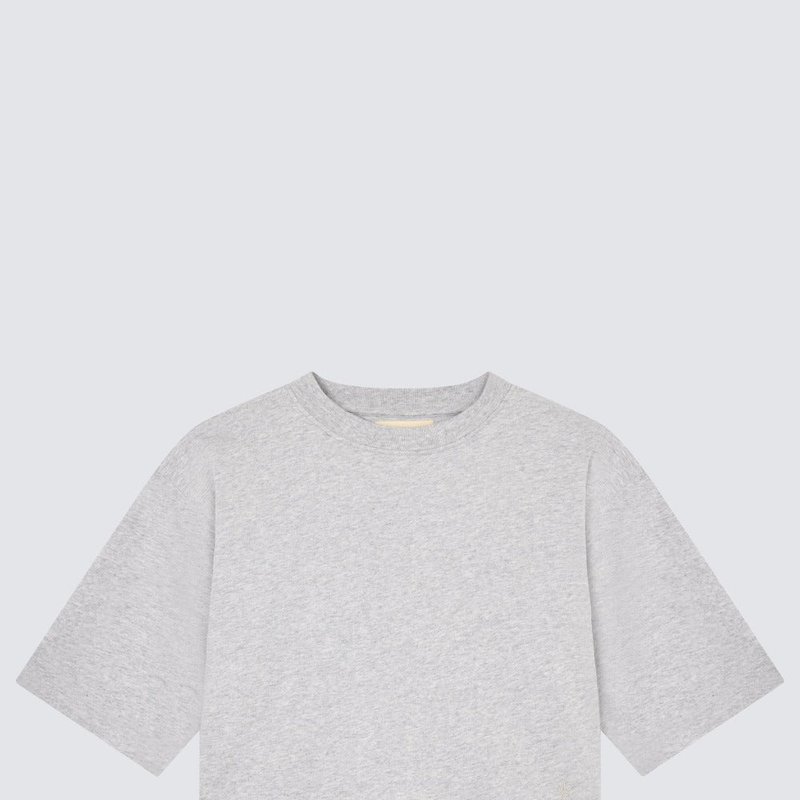 Loulou Studio Gupo Cropped T-shirt In Grey