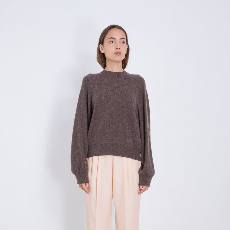 Loulou Studio Pemba Grizzly Melange Cashmere Sweater In Brown