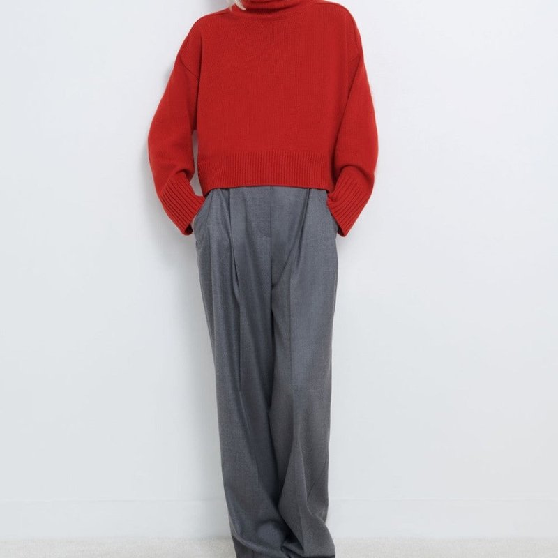 Loulou Studio Stintino Collar Sweater In Red