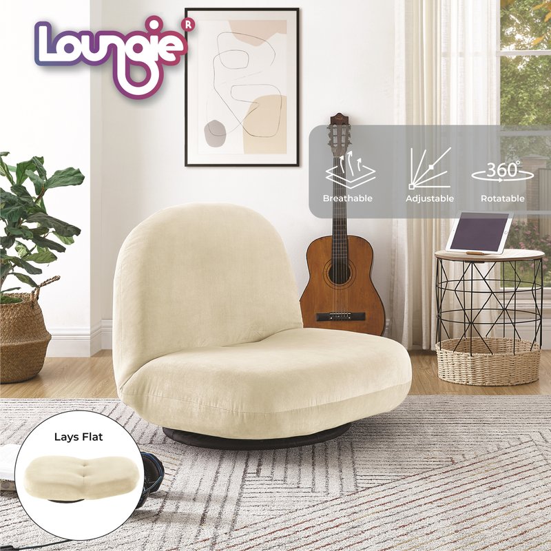 Loungie Mckenzi Adjustable Recliner/floor Chair In White