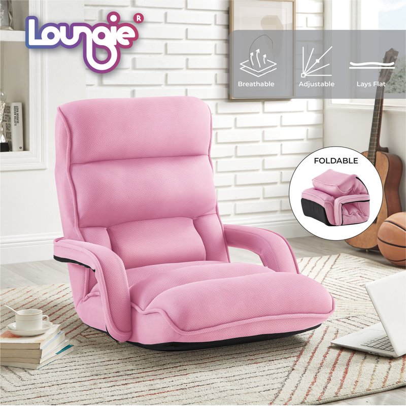 Loungie Neela Recliner/floor Chair, Mesh In Pink
