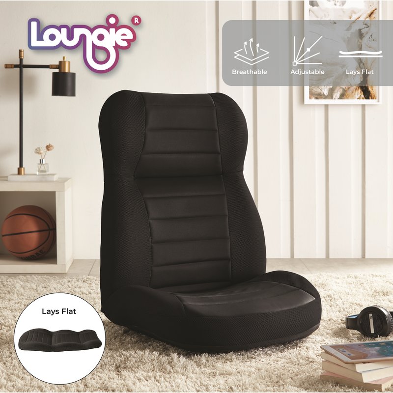 Loungie Snow Adjustable Back Recliner/floor Chair In Black