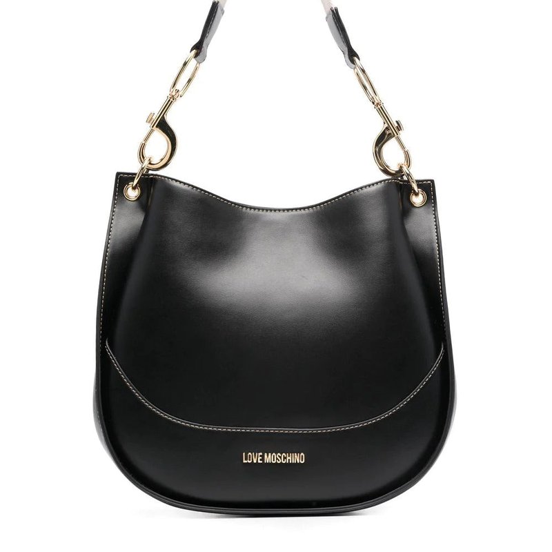 Shop Love Moschino Women Nero Shoulder Leather Bag Os In Black
