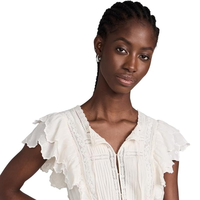 Shop Loveshackfancy Women's Darryl Cotton Viscose Dress, Optic White Tiered Mini
