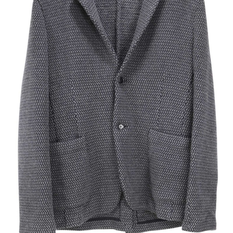 Shop Luciano Barbera Men's Navy / Grey Knitted Sweater Sport Coats & Blazer