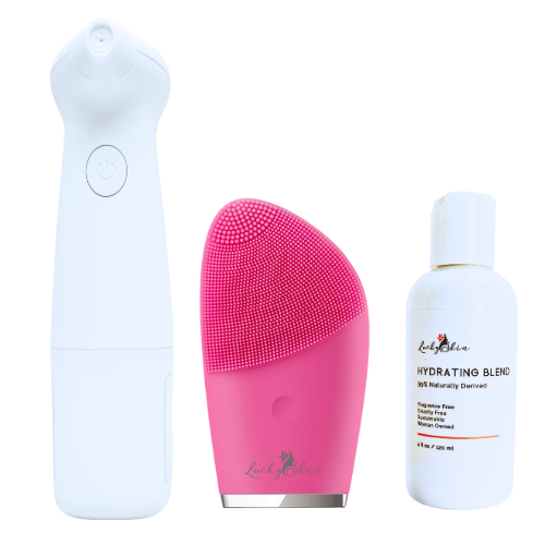 Lucky Skin Hydro,  Brush And Hydrating Blend Solution Bundle In White
