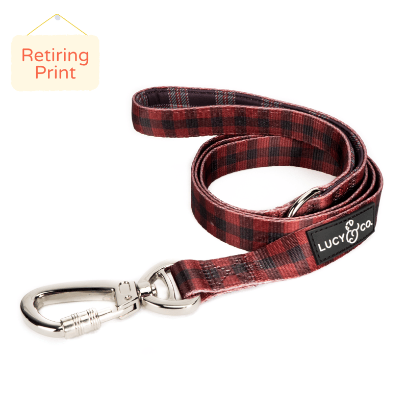 Lucy And Co The Holly Jolly Plaid Leash In Red