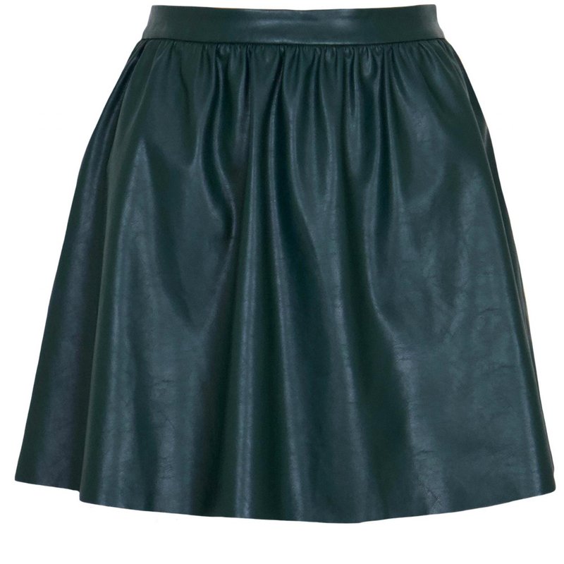 Shop Lucy Paris Connor Faux Leather Mini Skirt In Forest Green