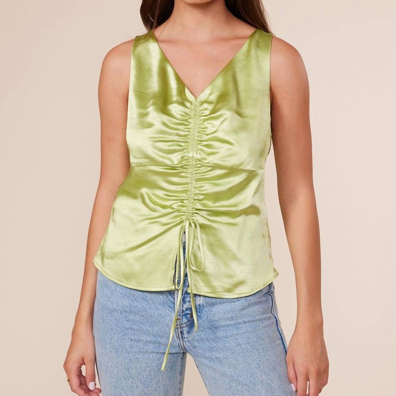 Shop Lucy Paris Faye Ruched Top In Green