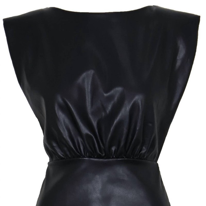 Shop Lucy Paris Pat Faux Leather Mini Dress In Black