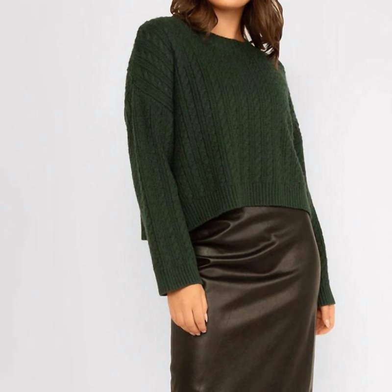 Shop Lucy Paris Shay Cable Knit Sweater In Green
