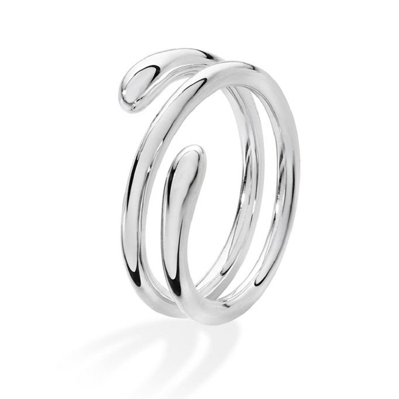 Lucy Quartermaine Coil Drop Ring In Grey