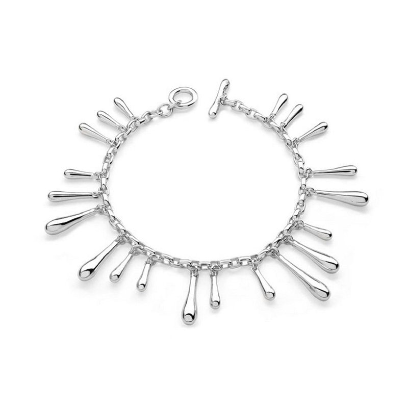 Lucy Quartermaine Multi Drop Bracelet In Grey