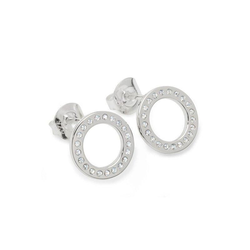 Shop Lucy Quartermaine Silver Halo Studs In Grey