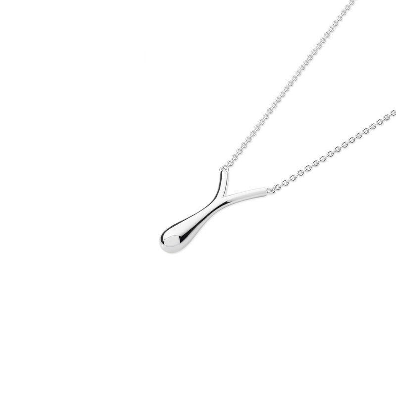 Lucy Quartermaine V Drop Pendant Necklace In Grey