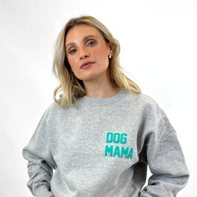 Lulusimonstudio Dog Mama / It's Not Drinking Alone Puff Sweatshirt In Grey