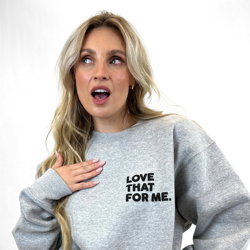 Lulusimonstudio Love That For Me Sweatshirt In Grey
