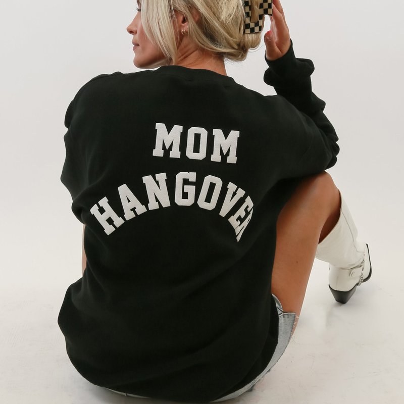 Lulusimonstudio Mom Hangover® Bolt Oversized Sweatshirt In Black