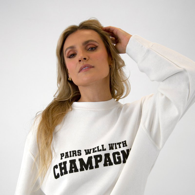 Lulusimonstudio Pairs Well With Champagne® Sweatshirt In White