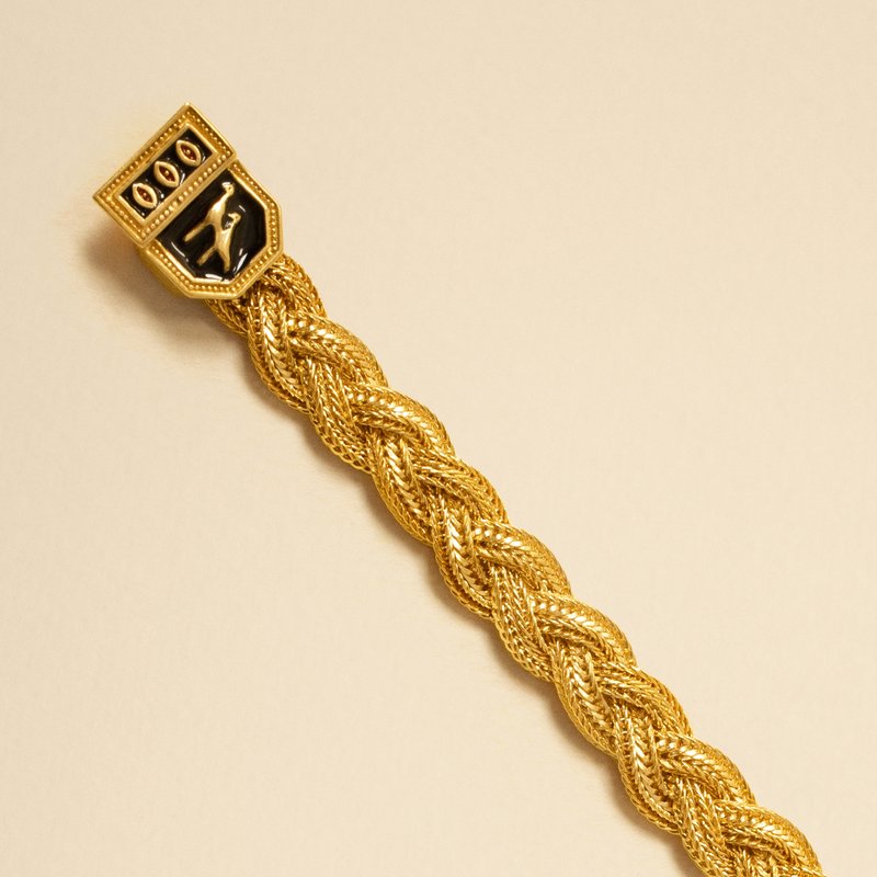 Luna Merdin Crane Thin Braided Bracelet In Gold