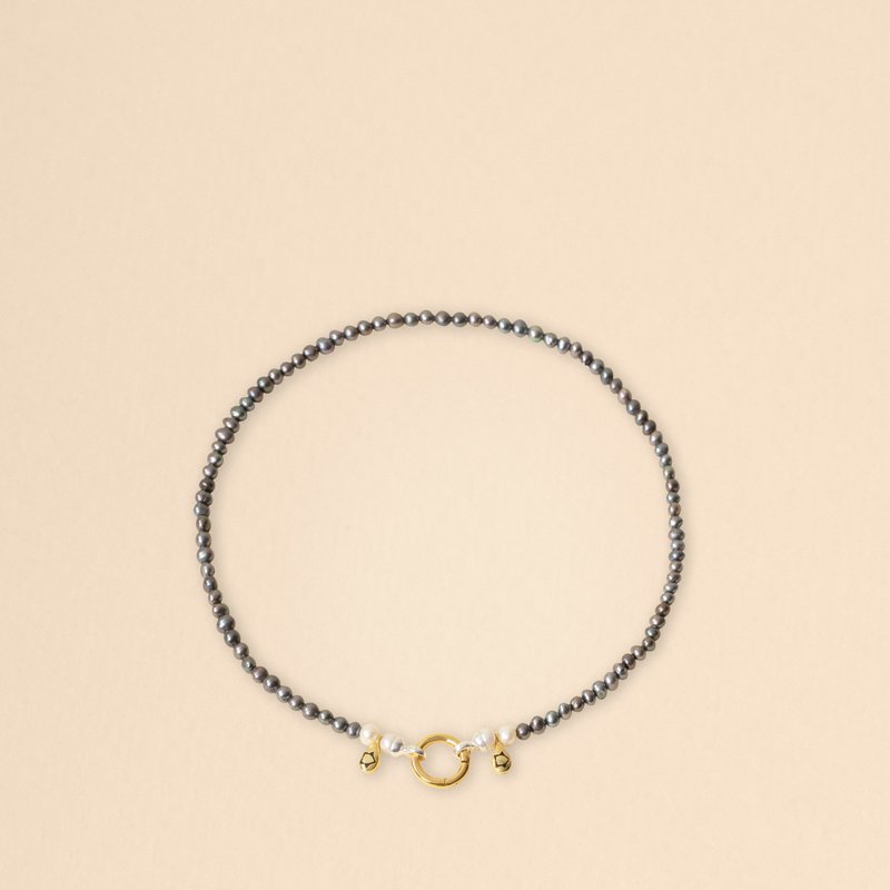Luna Merdin Sumerian Black Pearl Necklace In Gold